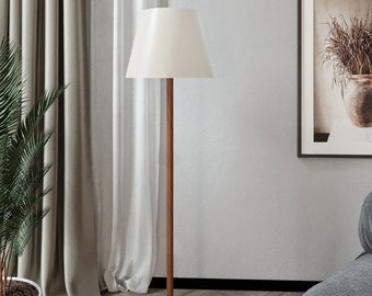 Violaura Novi vloerlamp met één poot, best beoordeeld stijlvol nachtlampje, beige lampenkap, perfect voor Moederdagcadeaus, minimalistisch huisdecor