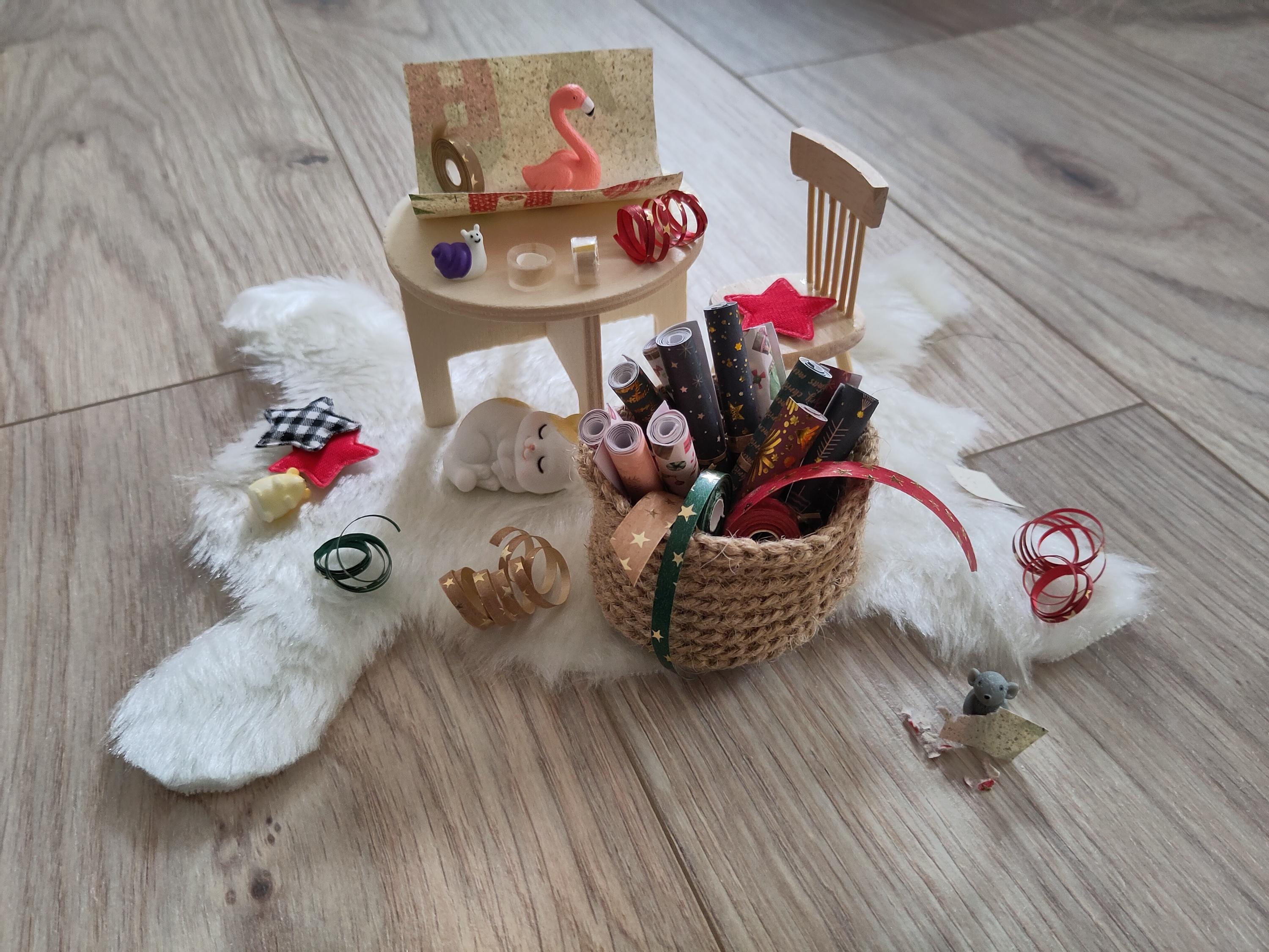 Miniatur-Weidenkorb Für Puppenhaus – Gewebter Einkaufskorb Im Maßstab 1:12