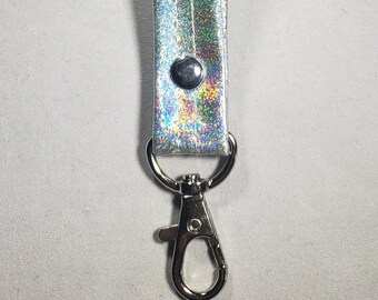 WRIST STRAP Silver Hologram Glitter