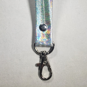 WRIST STRAP Silver Hologram Glitter image 1