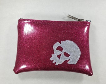 COIN PURSE Dark Mangeta vinyl with a Platinum Metalflake Vinyl Skull