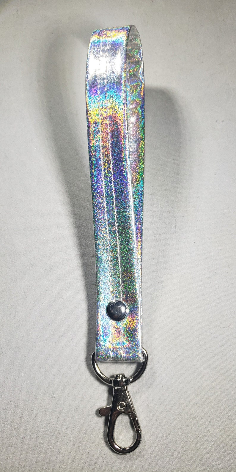 WRIST STRAP Silver Hologram Glitter image 1