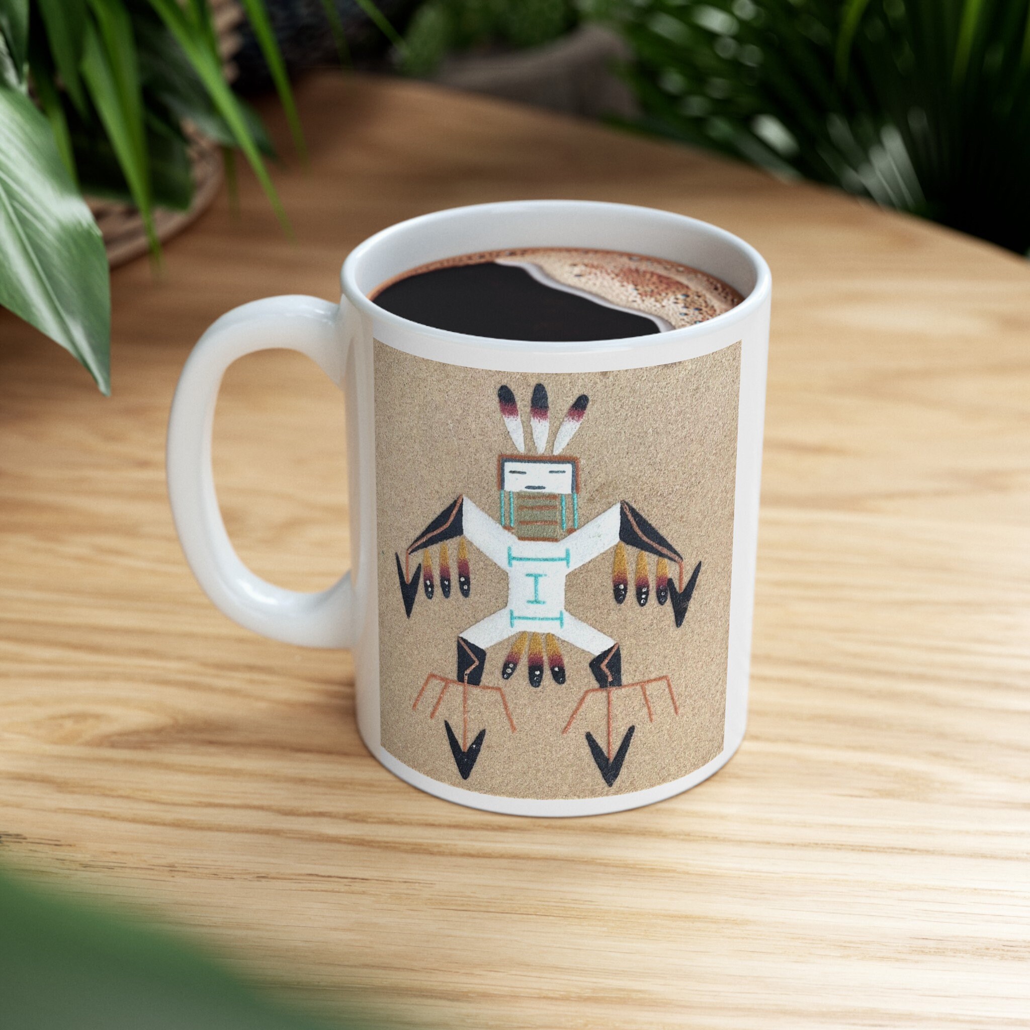 Native American sand painting Ceramic Mug, (11oz, 15oz)