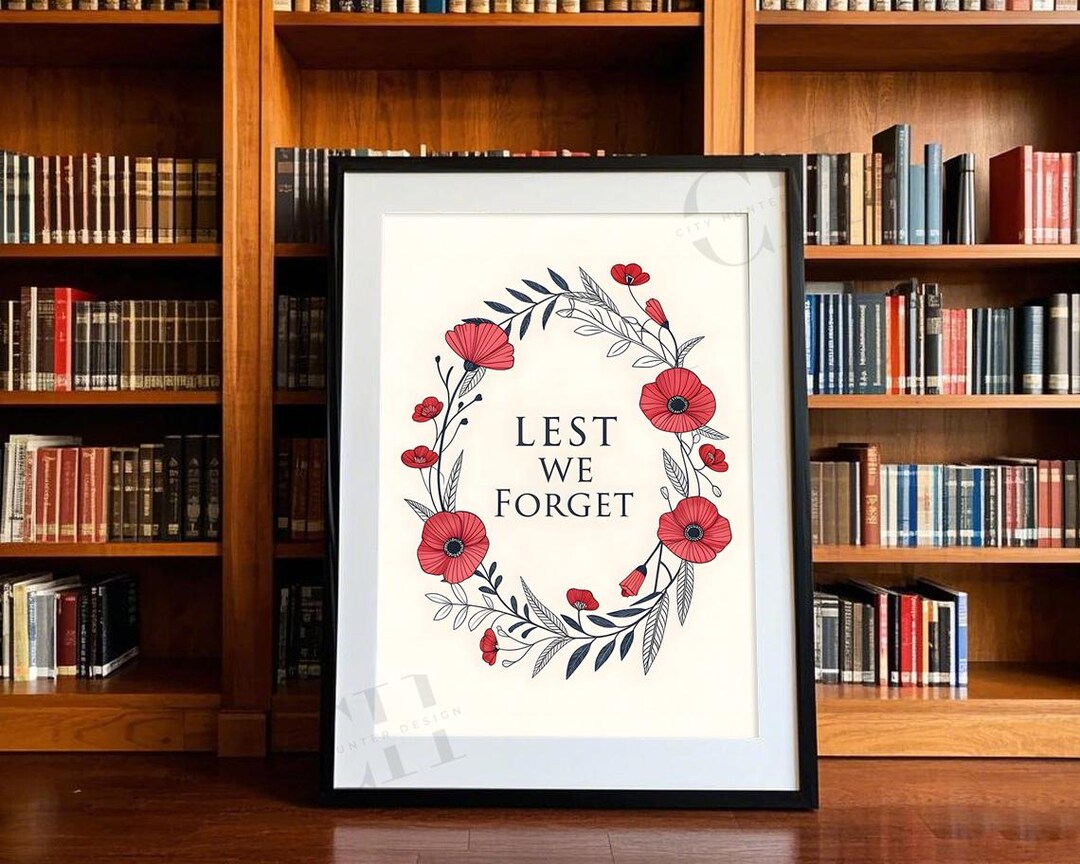 Wall Art Poster Anzac Day Gallery Flower Memory Digital Download ...