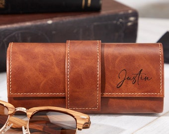 Leather Sunglasses Case,Personalized Glasses Protector,Leather Sunglasses Groomsmen Gift Box,Best Man Gift,Summer Gift,Graduation Gift
