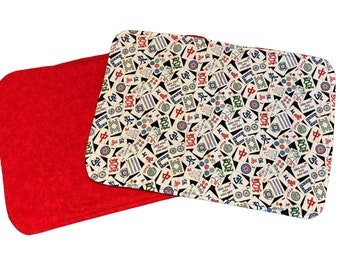 Mah Jongg reversible placemat set of 2 insulated mahjongg