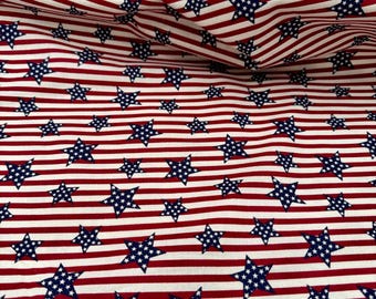 Stars and Stripes 4th of July Independence Day Fabric by the half yard