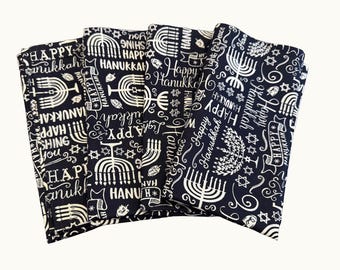 Chanukah Hanukah napkins navy and white set of 4 or 6