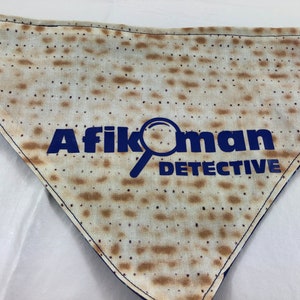 Afikomen Detective  Passover  matzah Dog Bandana hook and loop closure