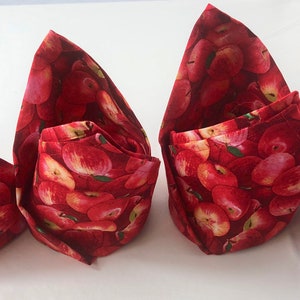 Delicious looking Apples napkins set of 4 fabric eco-friendly napkins 17 inch square Rosh Hashanah