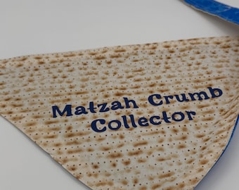 Matzah Crumb Collector!  Passover Dog Bandana Hook and Loop Closure