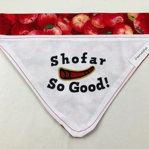 Rosh Hashanah Dog Bandana Jewish New Year  Shofar So Good High Holidays reversible