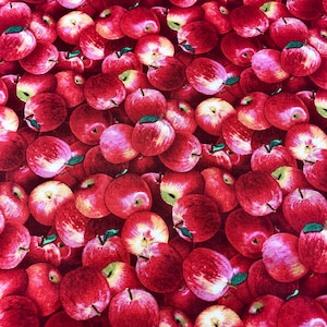 Apples Fabric by the yard apples allover Delicious Apples 100% cotton 43&quot; wide by Elizabeth&#39;s Studio