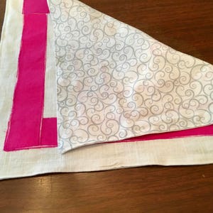Large Challah Cover pink and white Reversible image 3