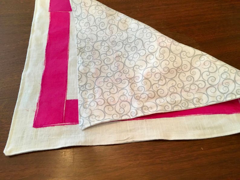 Large Challah Cover pink and white Reversible image 3