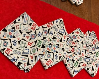 Great gift for MOM!!!  Mah Jongg   Mahjong fabric napkins
