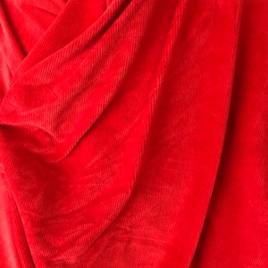 Red ribbed velour  SOFT   60&quot; wide