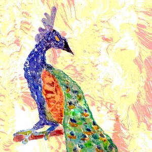 Bird, Peacock, peacock art, peacock portrait, Peacock print, Cave Painting Peacock, Peacock Cave Painting Print