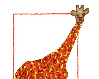Giraffe, Giraffe Print, Giraffe Art, Giselle Giraffe: A Print