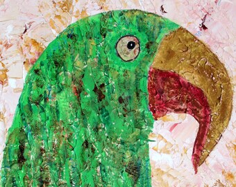 Parrot Art, Cave Painting Art, Grand Cave Parrot and Hummingbird Print. Lost Cave Paintings of Saint Paul