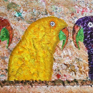 Parrot, Parrots, Parrot print, Parrot Yellow, Parrot Red, Parrot Purple, Parrot Blue, Parrot Green, Lost Cave Paintings of Saint Paul print
