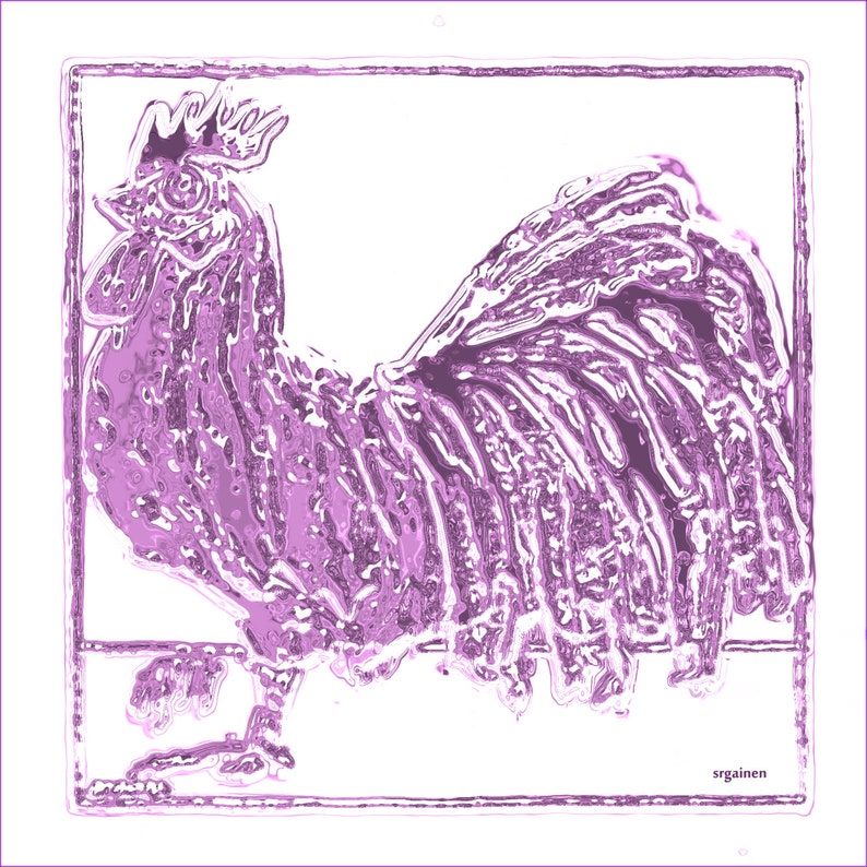 Bird, Rooster, Marsala Rooster, Backyard Rooster, Marsala Rooster Print, Backyard Roosters of Saint Paul image 1