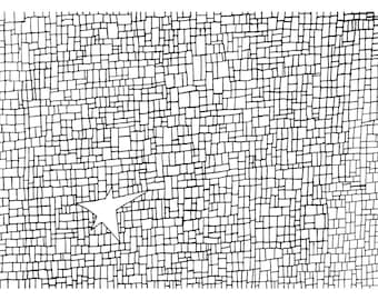 Star Bricks, bricks coloring page, star coloring page, adult coloring page, abstract bricks page