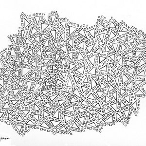 Adult Coloring Page, Triangle, Triangle Dot Cloud