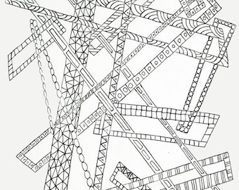 Adult Coloring Page Ladders and Links