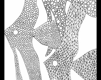 3 Fish Coloring Page, Coloring Page Three Fish, Fish Art, Adult Coloring Page, Three Fish Portrait