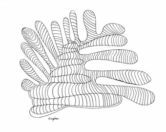 Adult Coloring Page, Coloring Page, Coloring Book, Zebra Coral Coloring Page, Digital Download, Downloadable