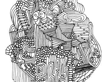 Owl Coloring Page, Find the Owl, Adult Coloring, Abstract Owl Coloring