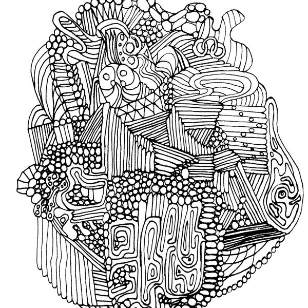 Owl Coloring Page, Find the Owl, Adult Coloring, Abstract Owl Coloring