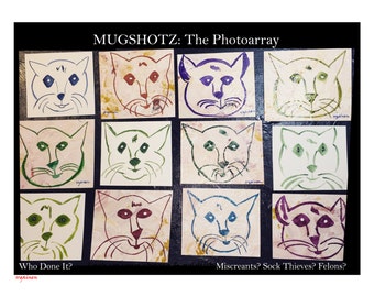 Mugshotz, Cat Art, Cat Photoarray, Cat criminals, cat paintings, cats, cat sock thieves, cat mugshots