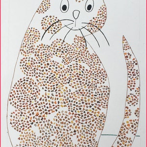 Cat, Cat Art, Happy Cat Art, Max-the-Cat, Bright Happy Brown Spotted Cat, Cat Print image 2