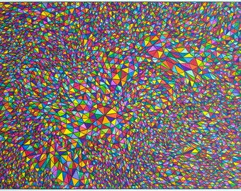 Stained Glass, Painted Stained Glass, Abstract Fractured Glass, Wild Triangles