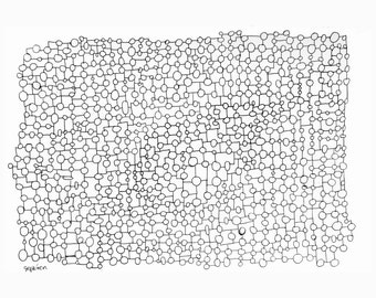 Página para colorear para adultos Terrazzo Moléculas Descarga Digital