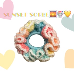 Sunset Sorbe | Handmade Crochet Scrunchie |