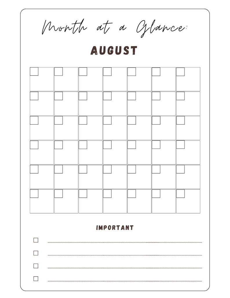 Minimalist Planner Printable Template - Digital Download - Etsy