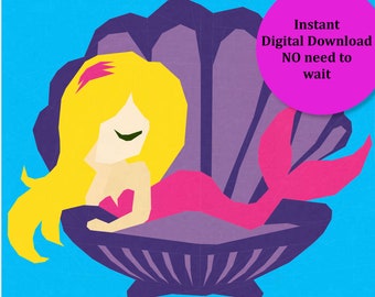 Sea Shell Mermaid FPP Pattern: 20 & 40 inch (Digital Download)