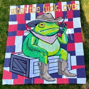 Wandbehangmuster „Cowboyfrosch“ – 60 x 72 Zoll