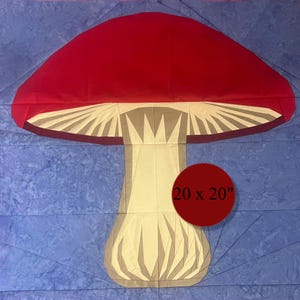 Mushroom Quilt Block: 20-inch FPP Pattern (Digital Download)