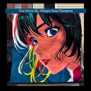 Anime Girl FPP Quilt-Muster - Modernes 50x50 Foundation Paper Piecing für Quilterinnen, Einzigartiges Kawaii-Schnittmuster, DIY-Wandbehang Quiltmuster