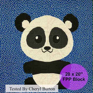 Baby Lion FPP Quilt Block Pattern: 20x20 Inch (Digital Download)