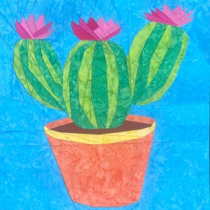 20 pollici Fioritura cactus fondazione carta piecing fpp 20 pollici modello trapunta da giardino modello Cactus fpp fiore Cactus modello trapunta fpp