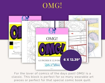 OMG Comic Book Quilt Block: Foundation Paper Piecing Pattern (PDF Pattern)