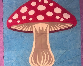 Blok kołdry „Spotted Mushroom”: wzór FPP 40 cali (wzór PDF)