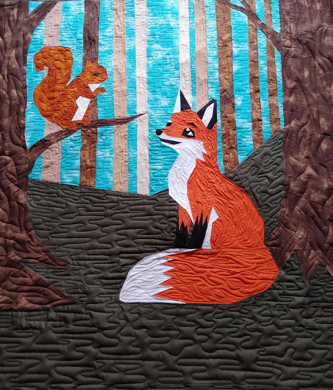 Squirrel and Fox Quilt Block Pattern – Woodland Nursery FPP (PDF ...