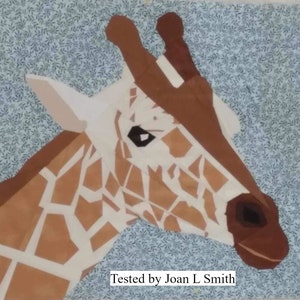Jerry the Giraffe FPP Pattern: Animal Quilt Block (Digital Download)