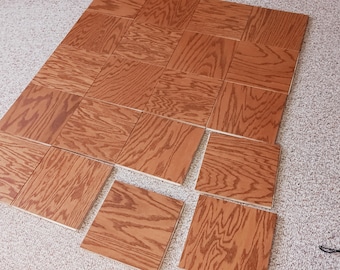 Gunstock Red Oak Parquet Wood Floor 20 piece  9 x 9 inch Brand New